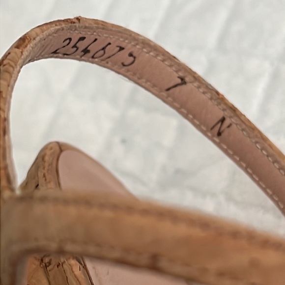 Stuart Weitzman Solo Cork‎ heel sandals women’s Sz 7 N - Picture 11 of 13
